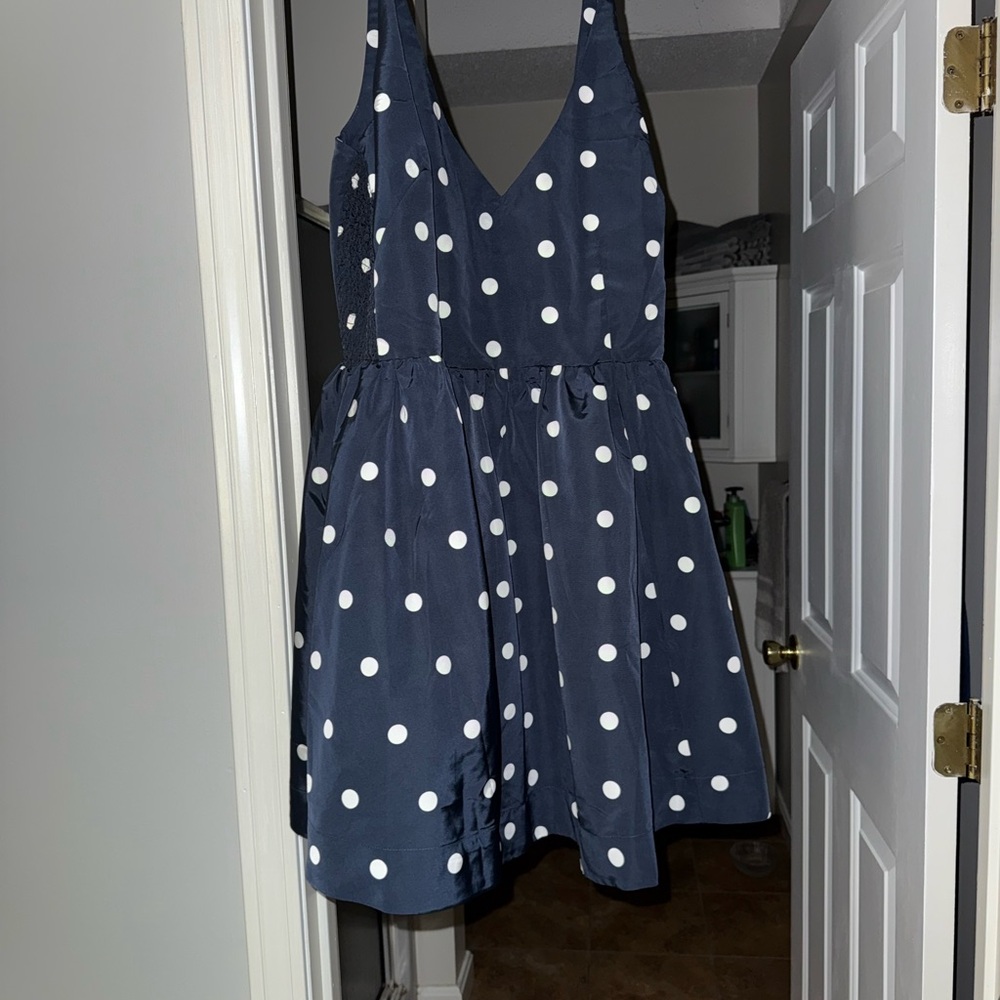 Old Navy Dark Blue Dress with White Dots